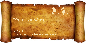 Móry Harkány névjegykártya